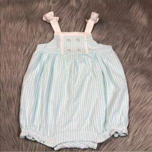 Gymboree 12-18 Months Blue White Striped Romper